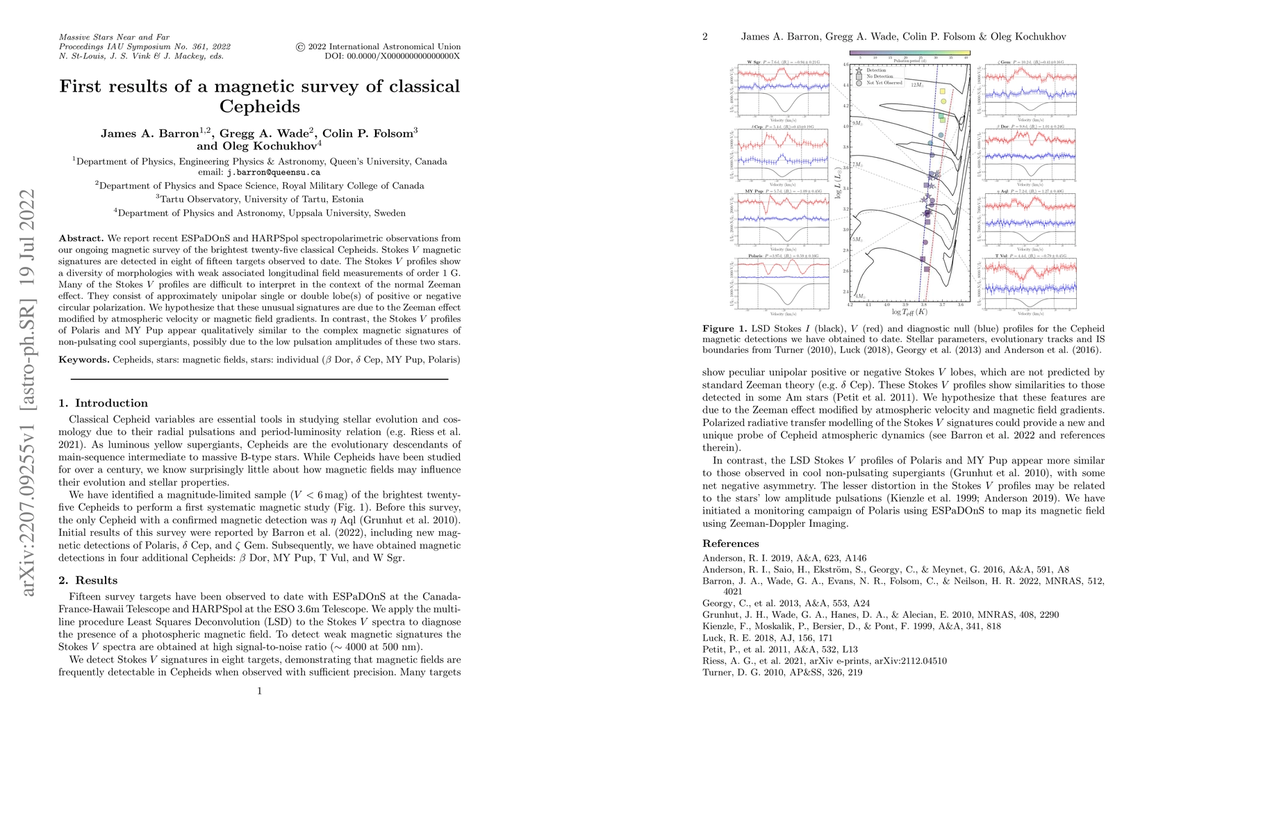 Thumbnail for First results of a magnetic survey of classical Cepheids