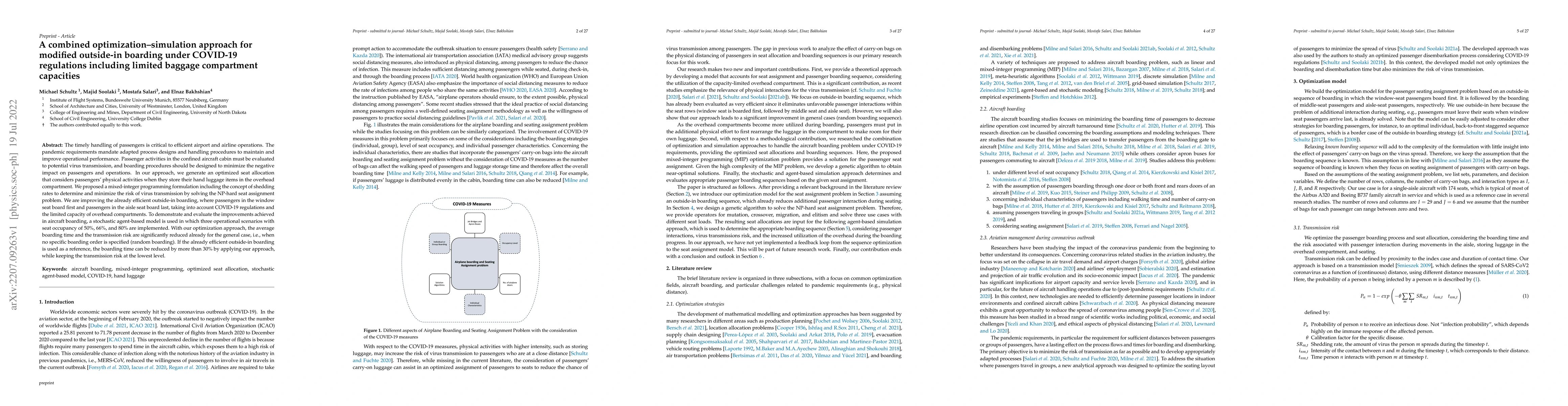 Thumbnail for A combined optimization-simulation approach for modified outside-in
  boarding under COVID-19 regulations including limited baggage compartment
  capacities