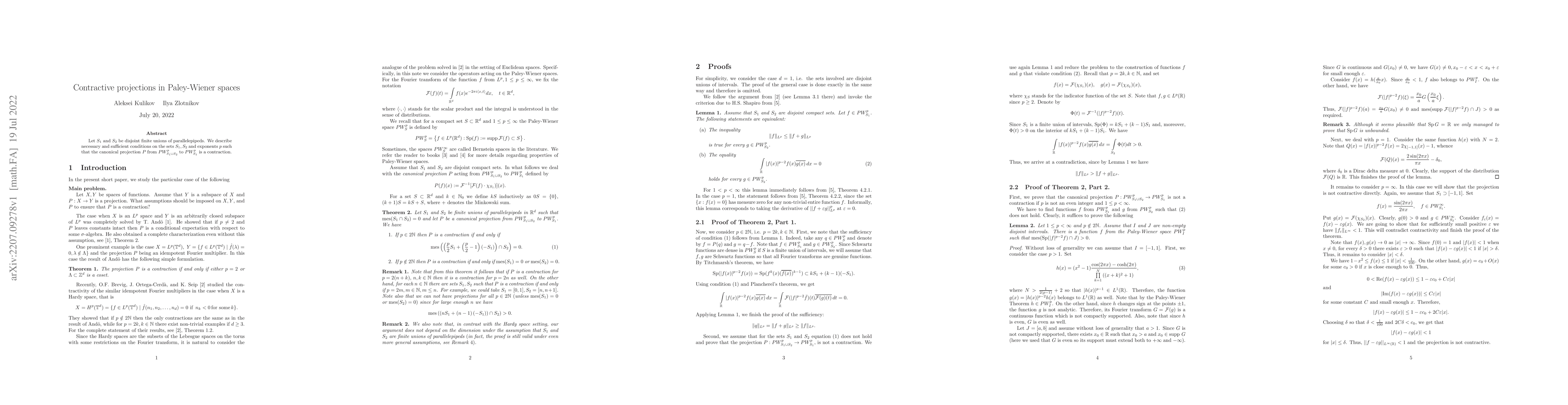 Thumbnail for Contractive projections in Paley-Wiener spaces