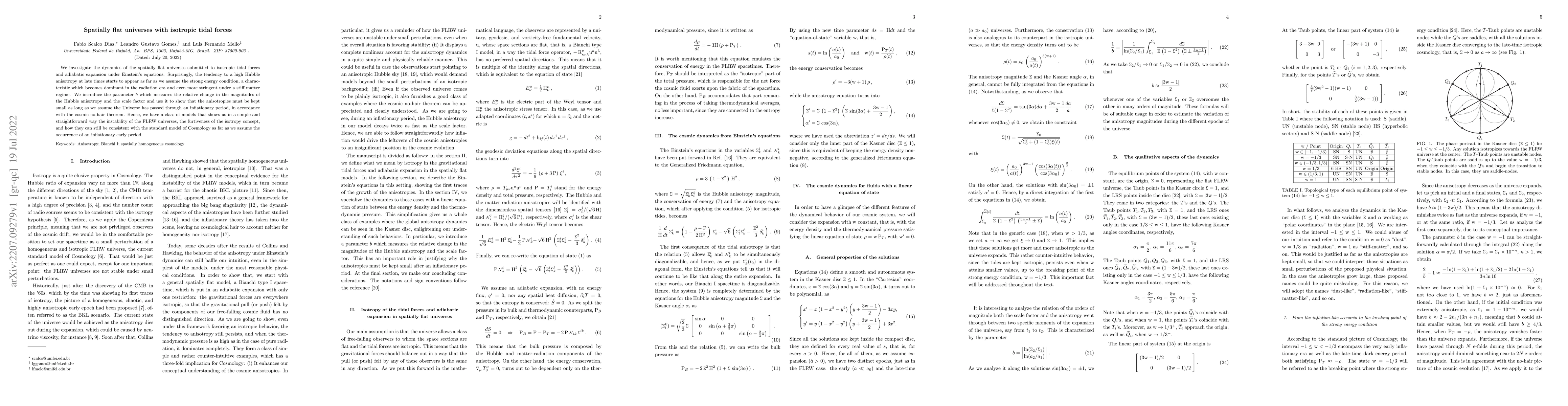 Thumbnail for Spatially flat universes with isotropic tidal forces