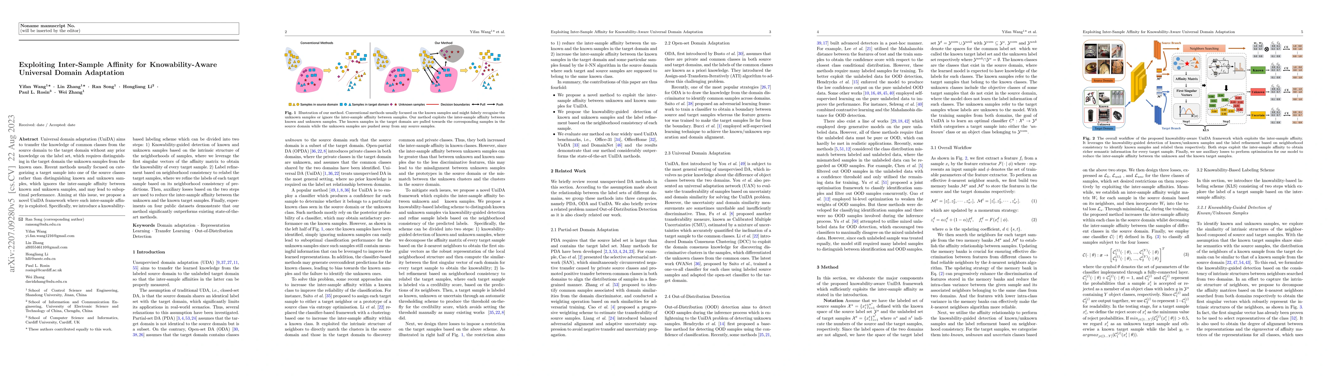 Thumbnail for Exploiting Inter-Sample Affinity for Knowability-Aware Universal Domain
  Adaptation