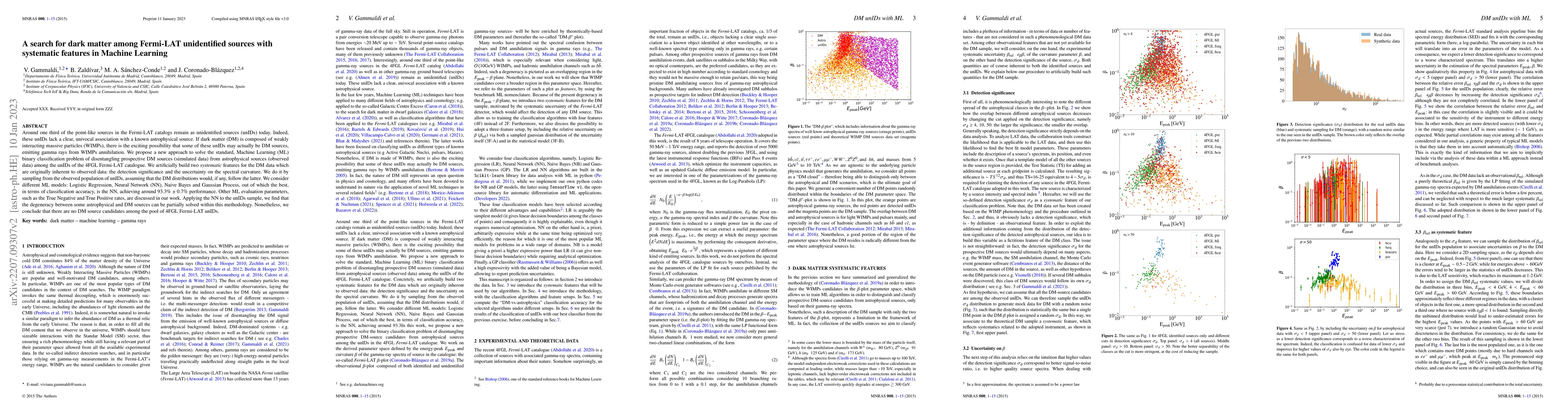 Thumbnail for A search for dark matter among Fermi-LAT unidentified sources with
  systematic features in Machine Learning