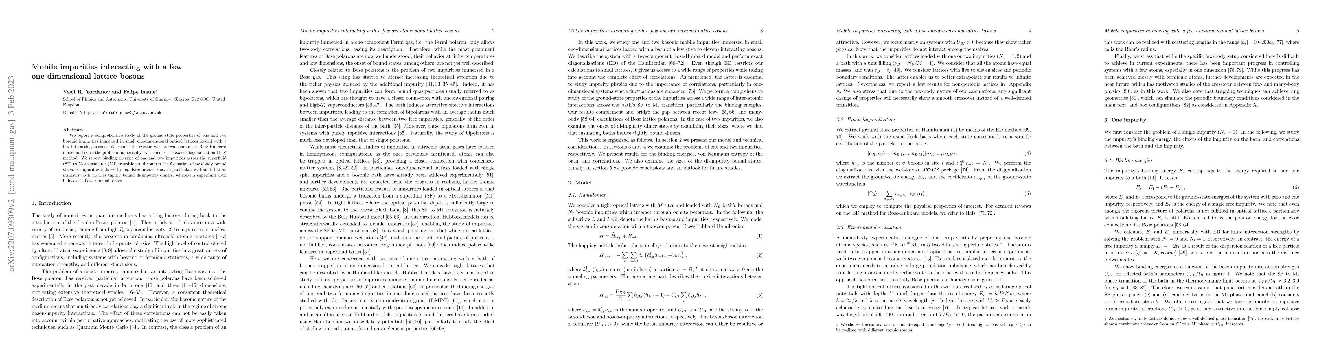 Thumbnail for Mobile impurities interacting with a few one-dimensional lattice bosons