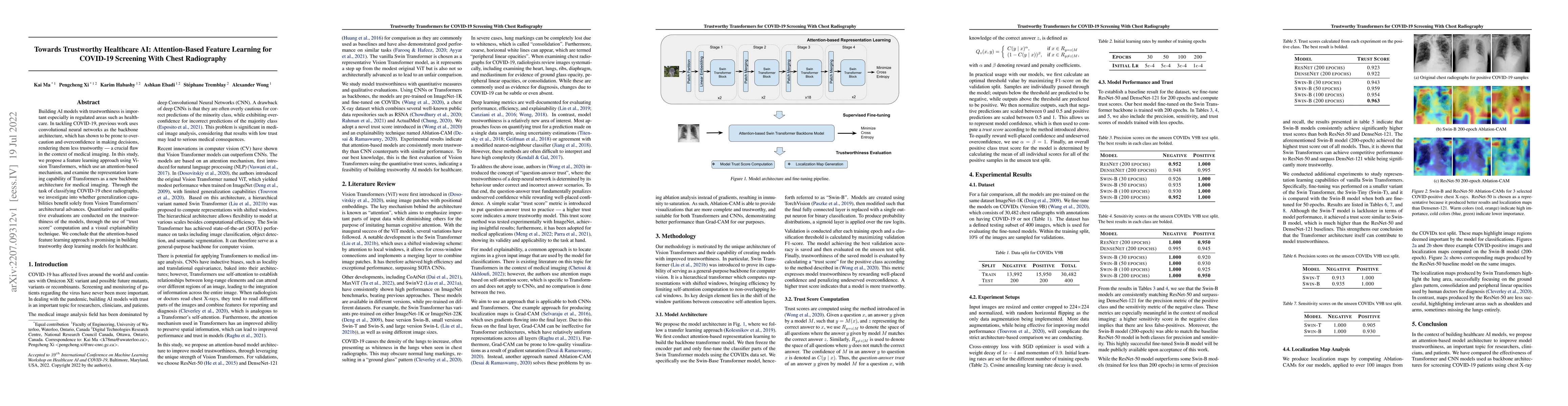 Thumbnail for Towards Trustworthy Healthcare AI: Attention-Based Feature Learning for
  COVID-19 Screening With Chest Radiography