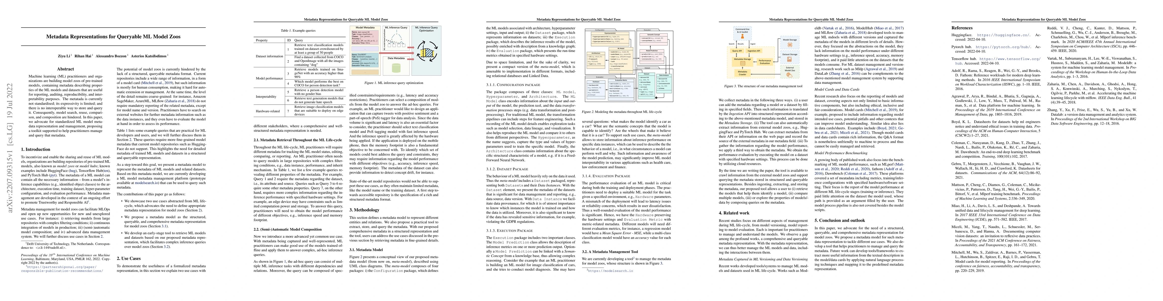 Thumbnail for Metadata Representations for Queryable ML Model Zoos