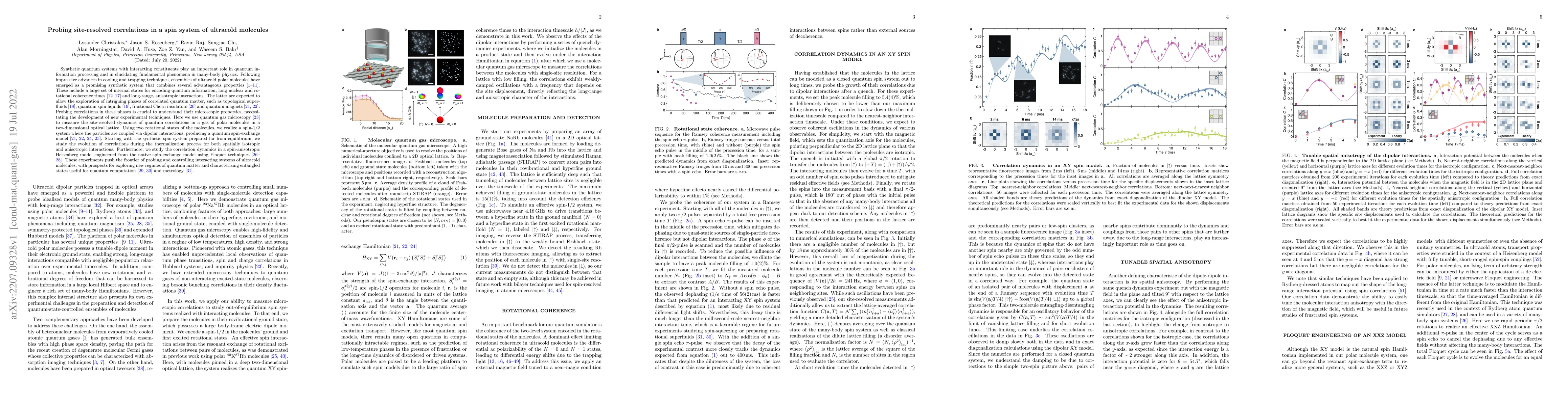 Thumbnail for Probing site-resolved correlations in a spin system of ultracold
  molecules