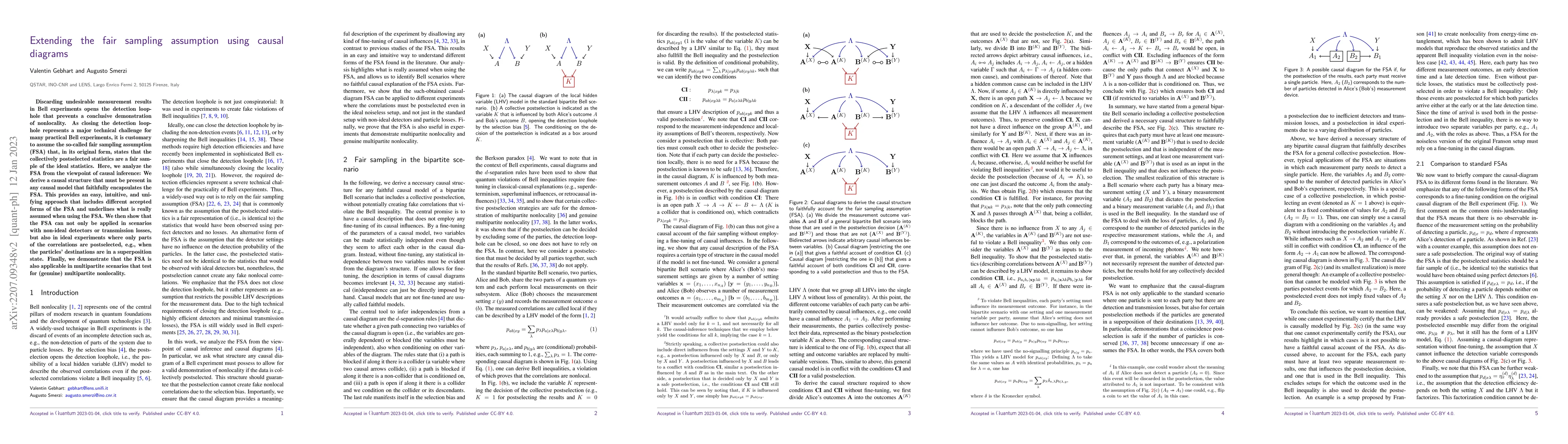 Thumbnail for Extending the fair sampling assumption using causal diagrams
