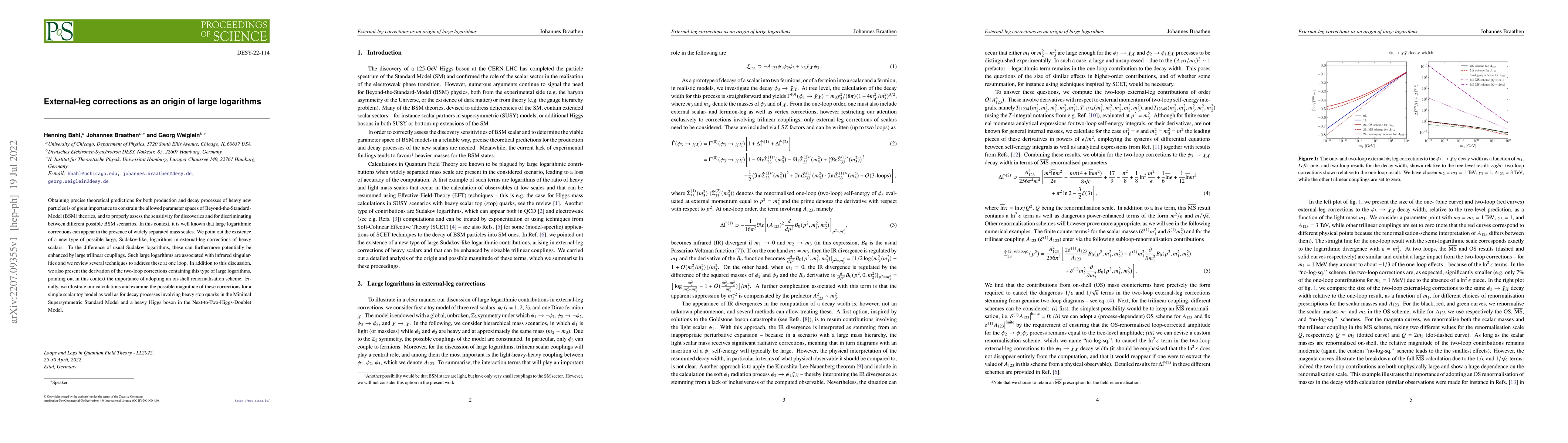 Thumbnail for External-leg corrections as an origin of large logarithms