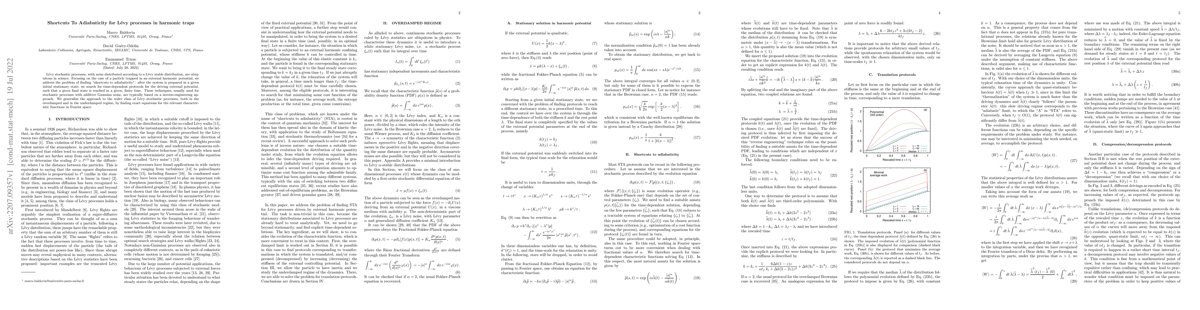 Thumbnail for Shortcuts To Adiabaticity for L\'evy processes in harmonic traps