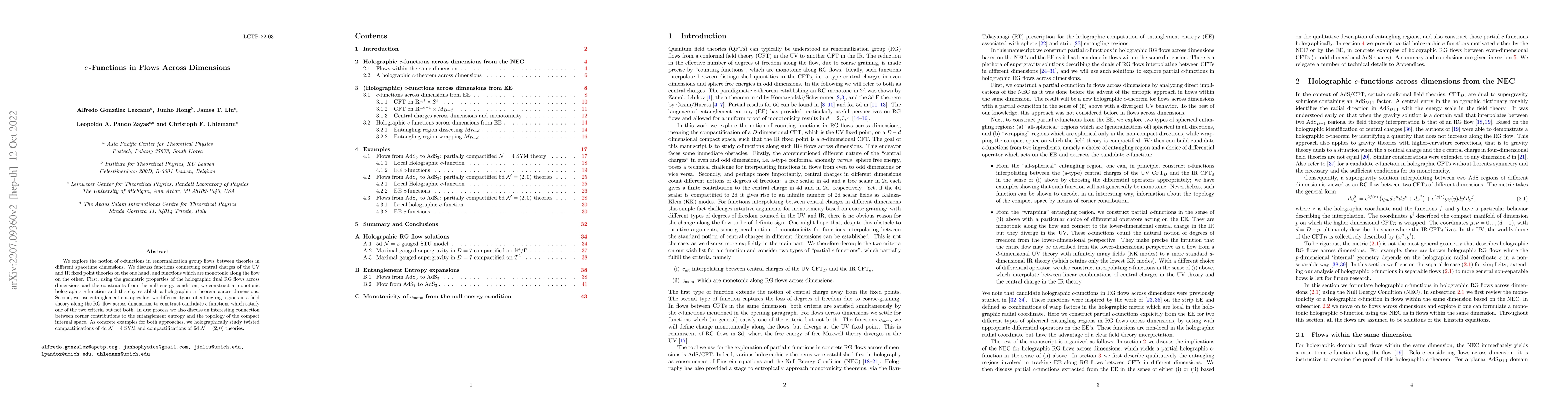 Thumbnail for $c$-Functions in Flows Across Dimensions