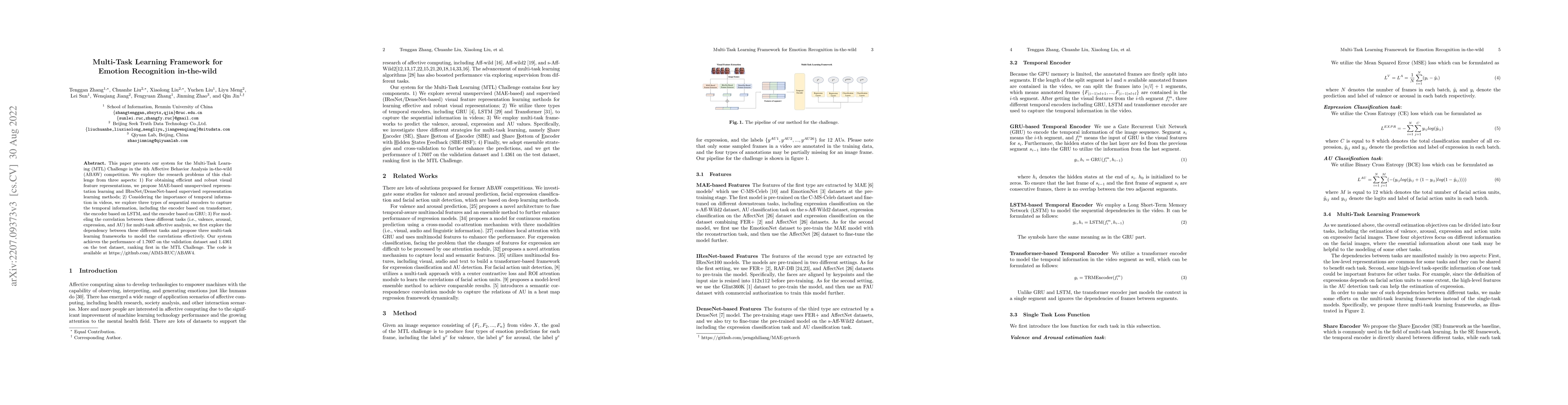 Thumbnail for Multi-Task Learning Framework for Emotion Recognition in-the-wild