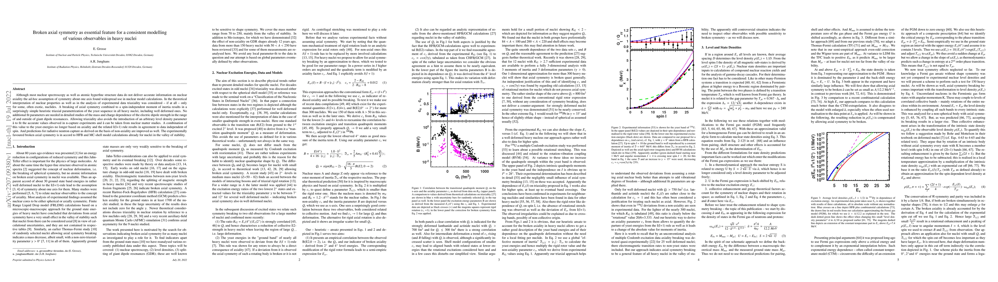 Thumbnail for Broken axial symmetry as essential feature for a consistent modelling of
  various observables in heavy nuclei