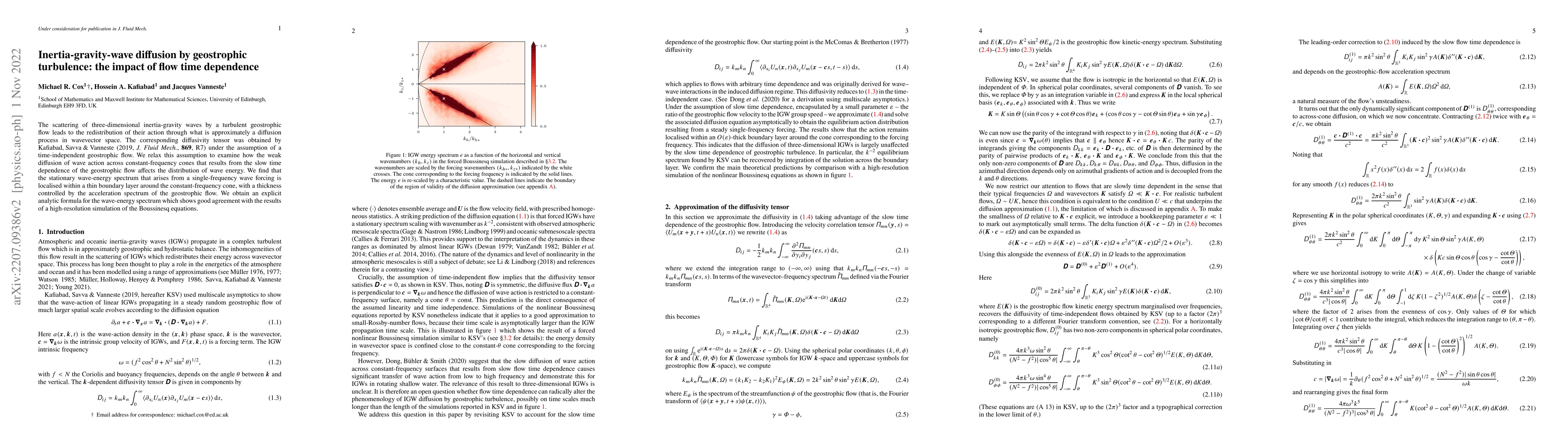 Thumbnail for Inertia-gravity-wave diffusion by geostrophic turbulence: the impact of
  flow time dependence