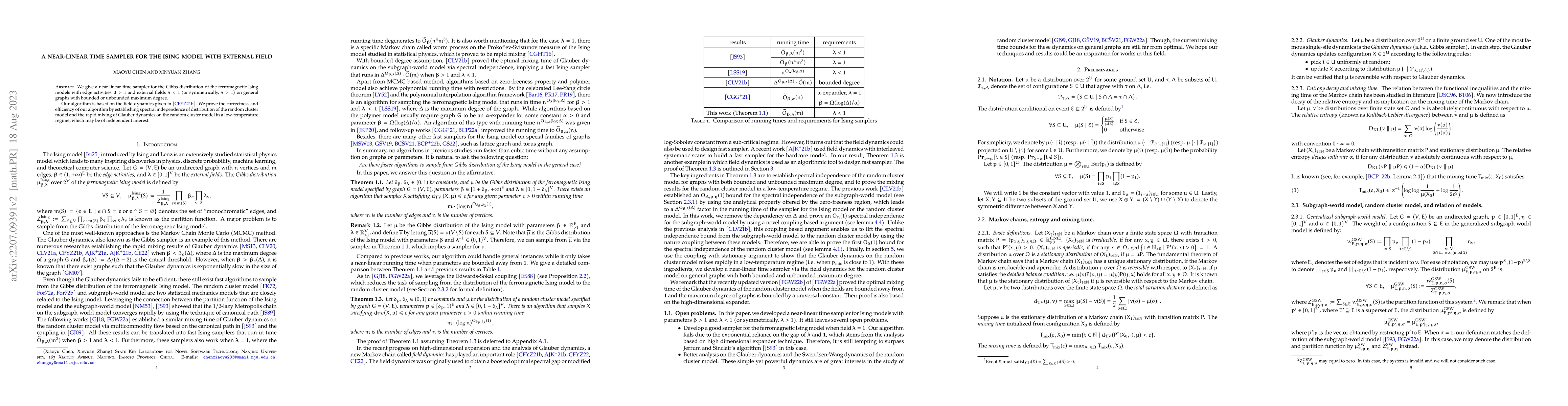 Thumbnail for A Near-Linear Time Sampler for the Ising Model with External Field