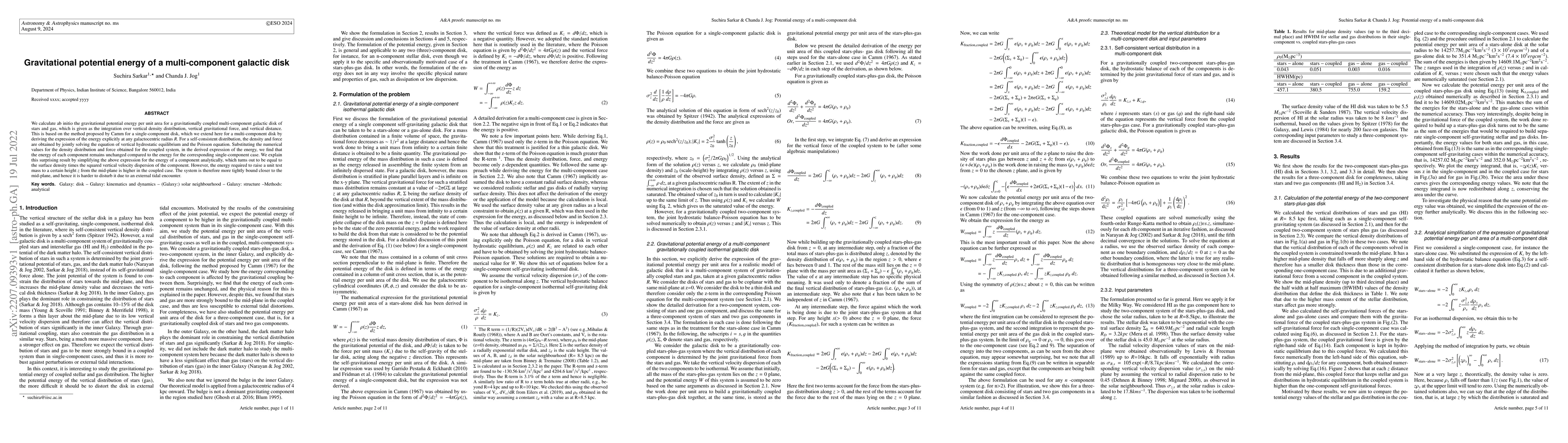 Thumbnail for Gravitational potential energy of a multi-component galactic disk
