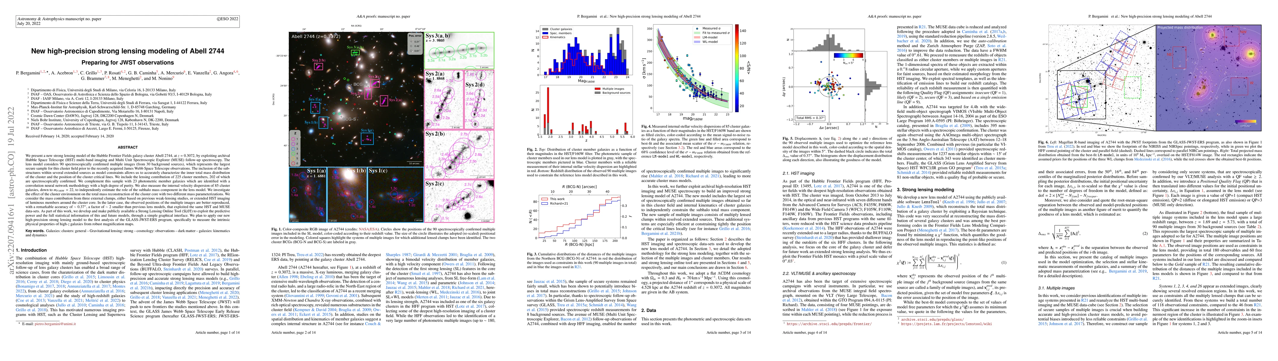 Thumbnail for New high-precision strong lensing modeling of Abell 2744. Preparing for
  JWST observations