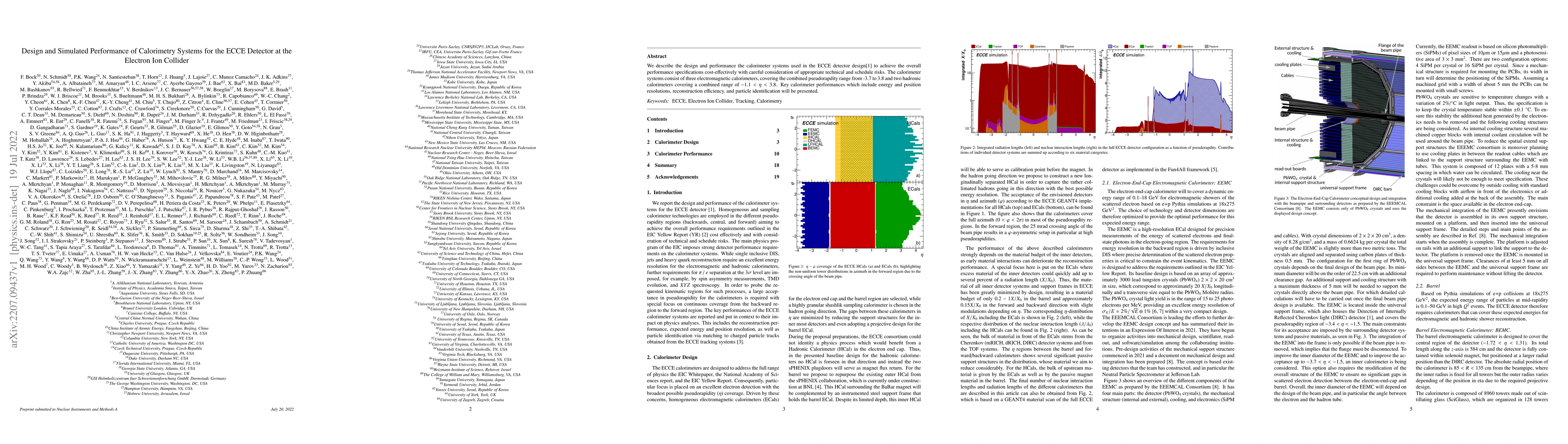 Thumbnail for Design and Simulated Performance of Calorimetry Systems for the ECCE
  Detector at the Electron Ion Collider