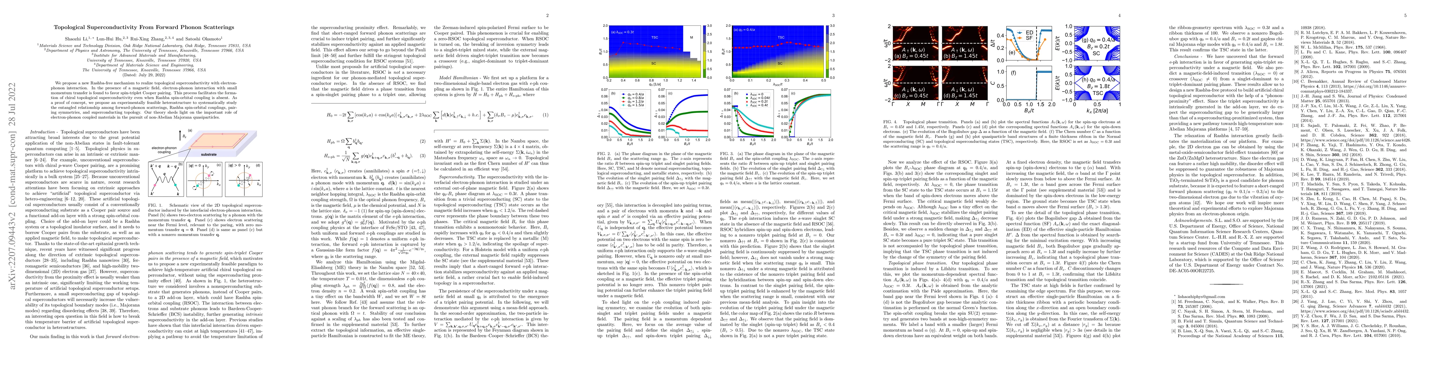 Thumbnail for Topological Superconductivity From Forward Phonon Scatterings