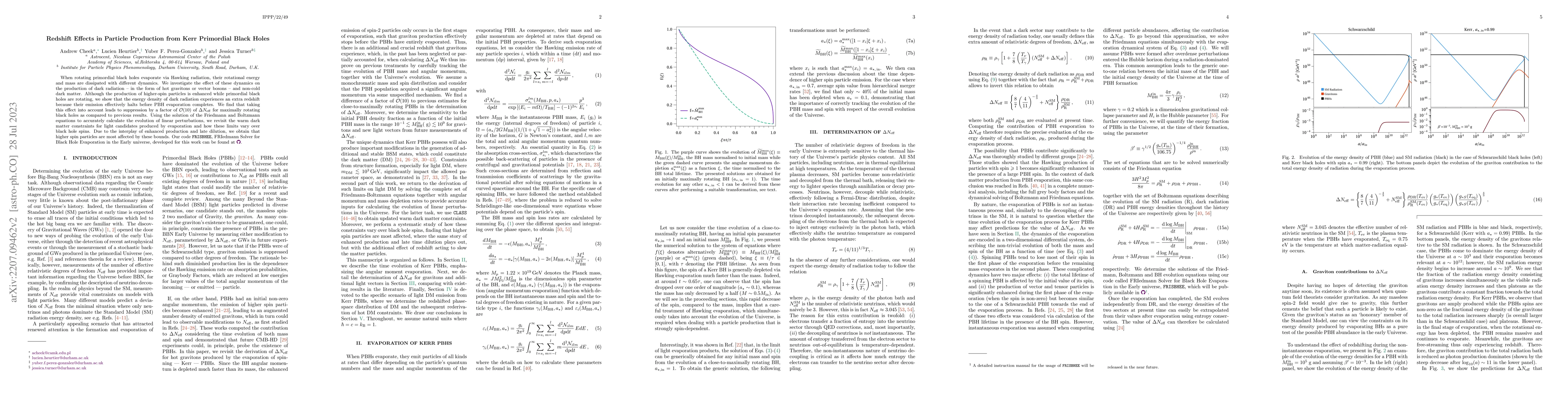 Thumbnail for Redshift Effects in Particle Production from Kerr Primordial Black Holes