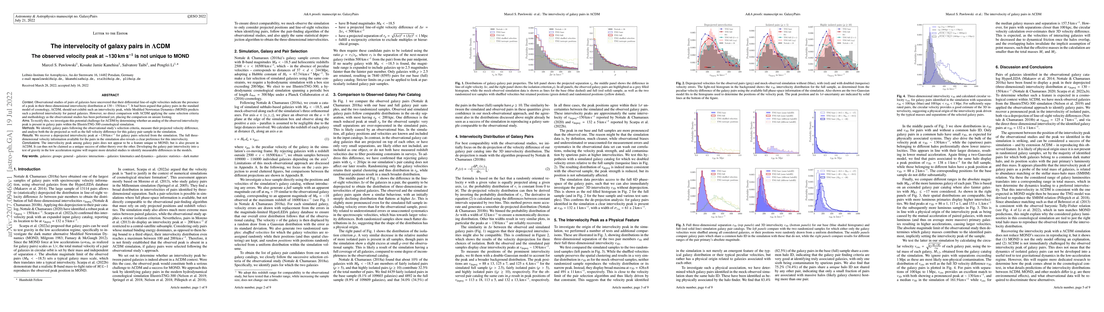 Thumbnail for The intervelocity of galaxy pairs in $\Lambda$CDM -- The observed
  velocity peak at ~130 km/s is not unique to MOND