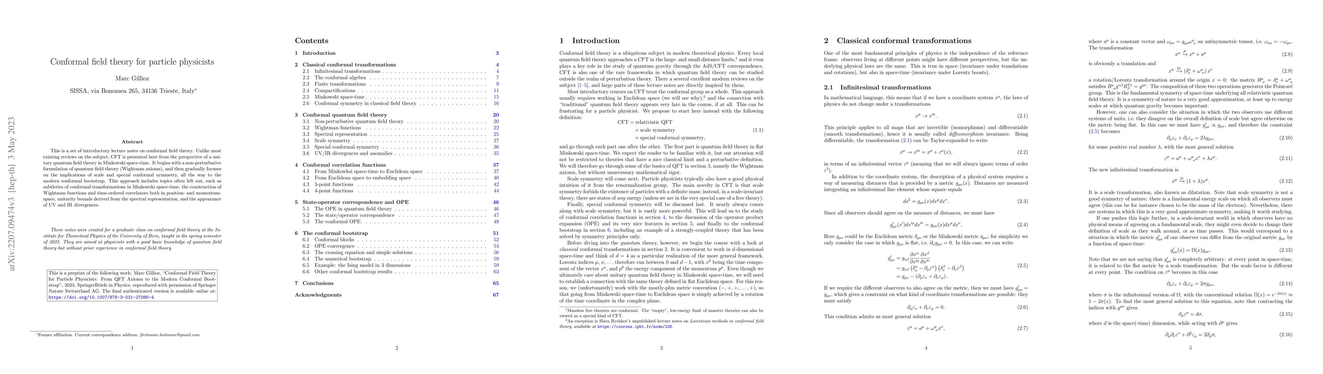 Thumbnail for Conformal field theory for particle physicists