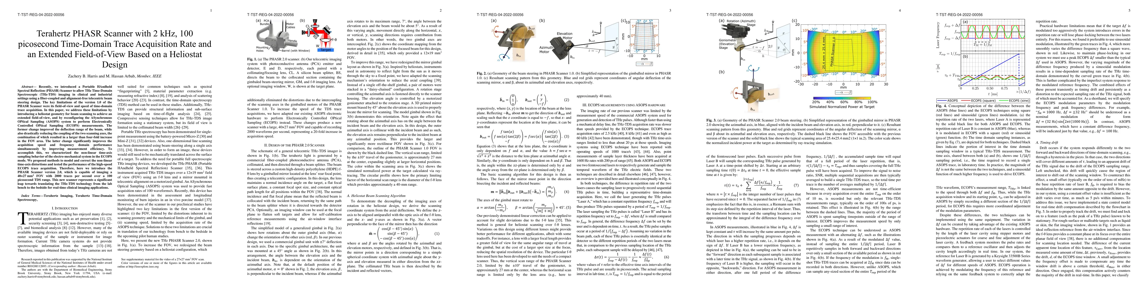 Thumbnail for Terahertz PHASR Scanner with 2 kHz, 100 picosecond Time-Domain Trace
  Acquisition Rate and an Extended Field-of-View Based on a Heliostat Design