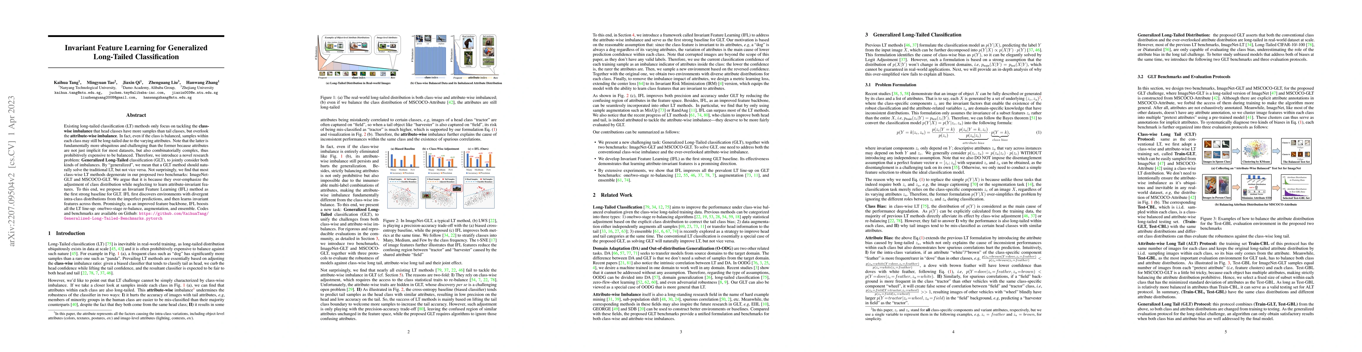 Thumbnail for Invariant Feature Learning for Generalized Long-Tailed Classification