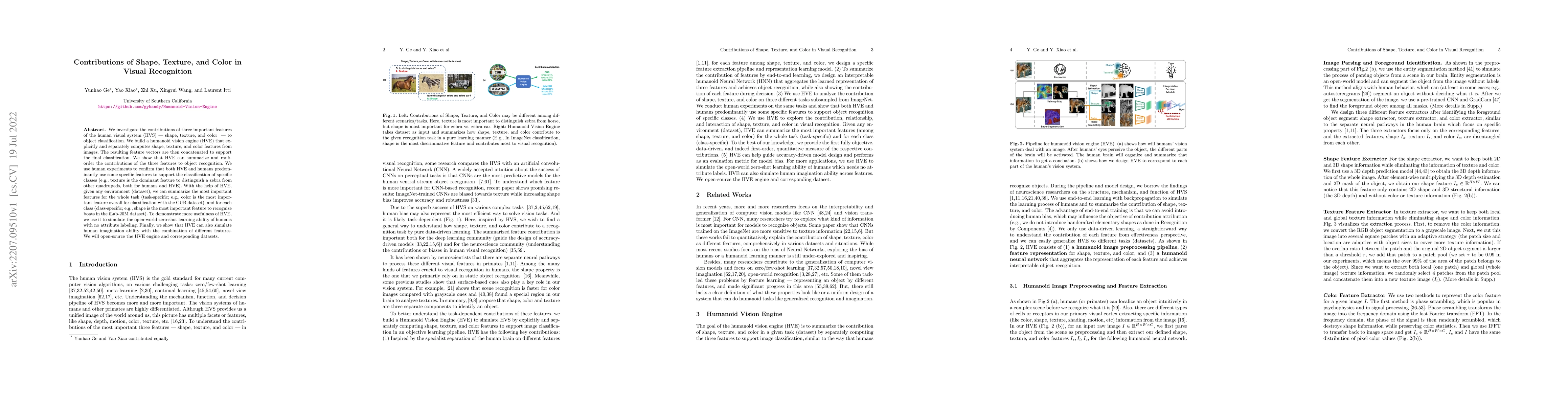 Thumbnail for Contributions of Shape, Texture, and Color in Visual Recognition