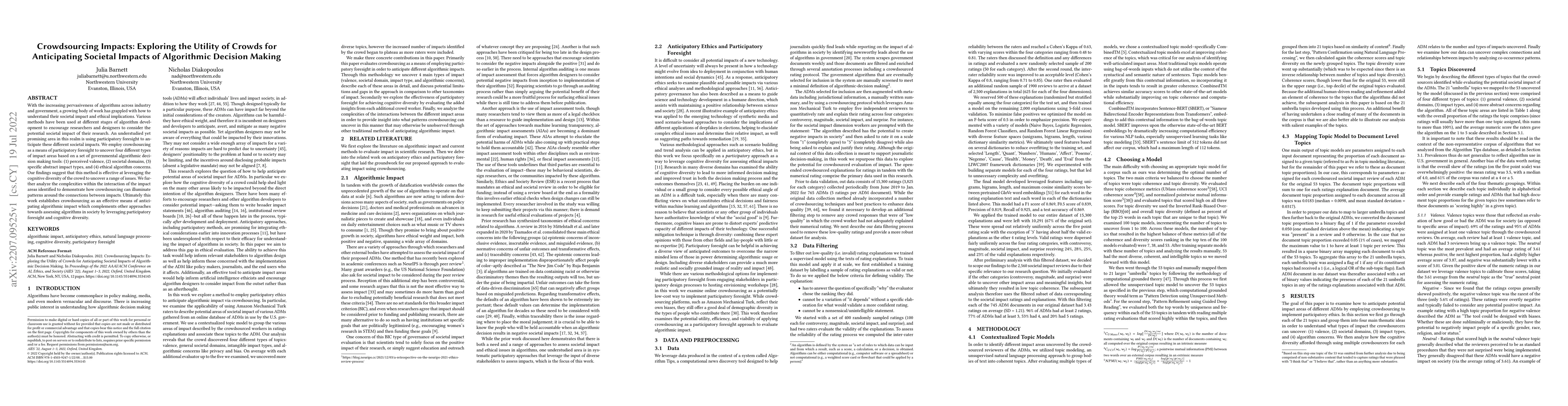 Thumbnail for Crowdsourcing Impacts: Exploring the Utility of Crowds for Anticipating
  Societal Impacts of Algorithmic Decision Making