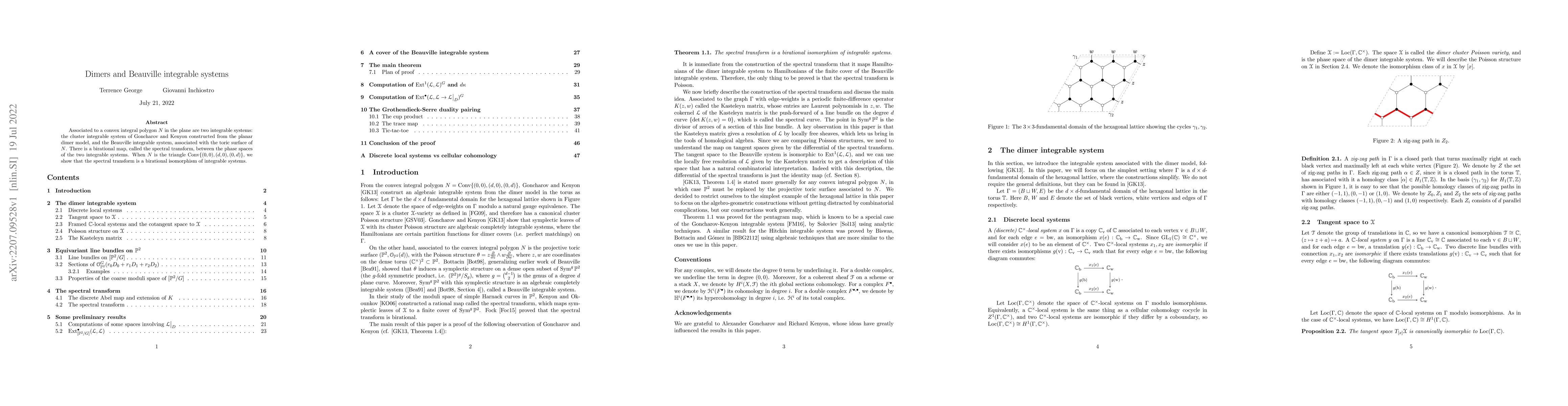 Thumbnail for Dimers and Beauville integrable systems
