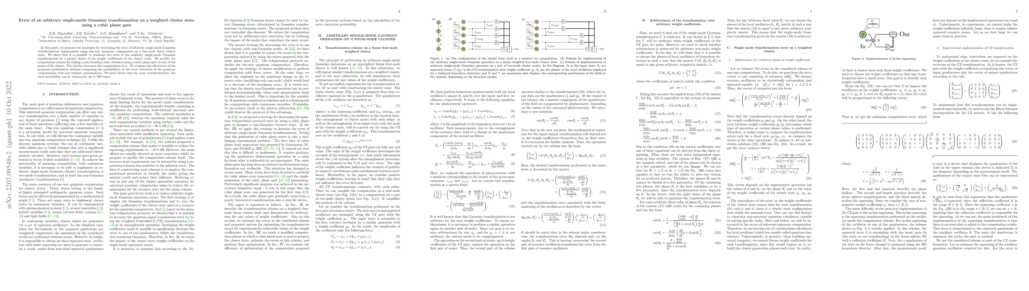 Thumbnail for Error of an arbitrary single-mode Gaussian transformation on a weighted
  cluster state using a cubic phase gate