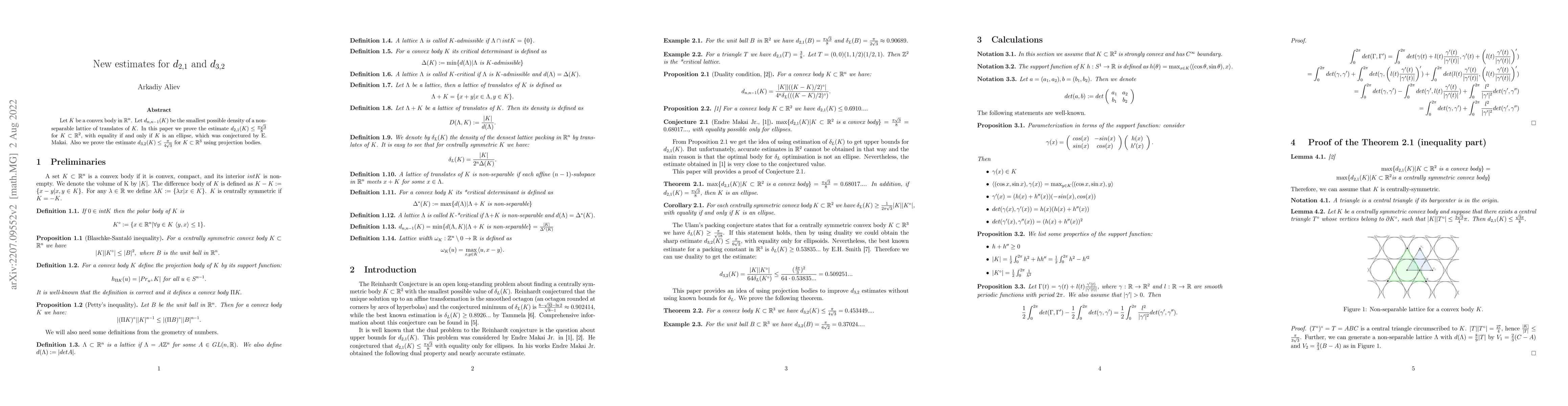 Thumbnail for New estimates for $d_{2,1}$ and $d_{3,2}$