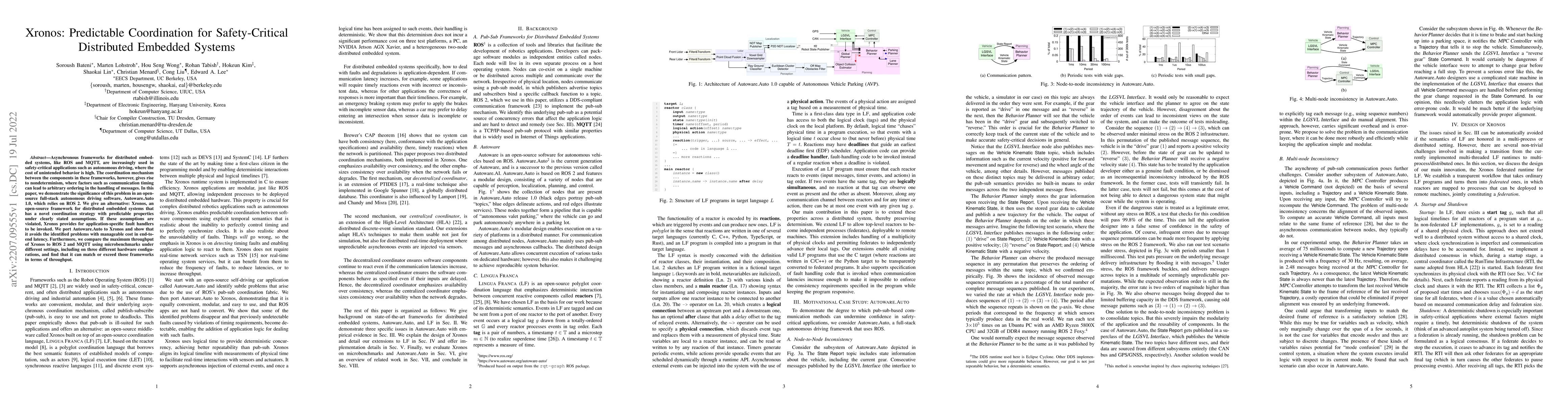 Thumbnail for Xronos: Predictable Coordination for Safety-Critical Distributed
  Embedded Systems