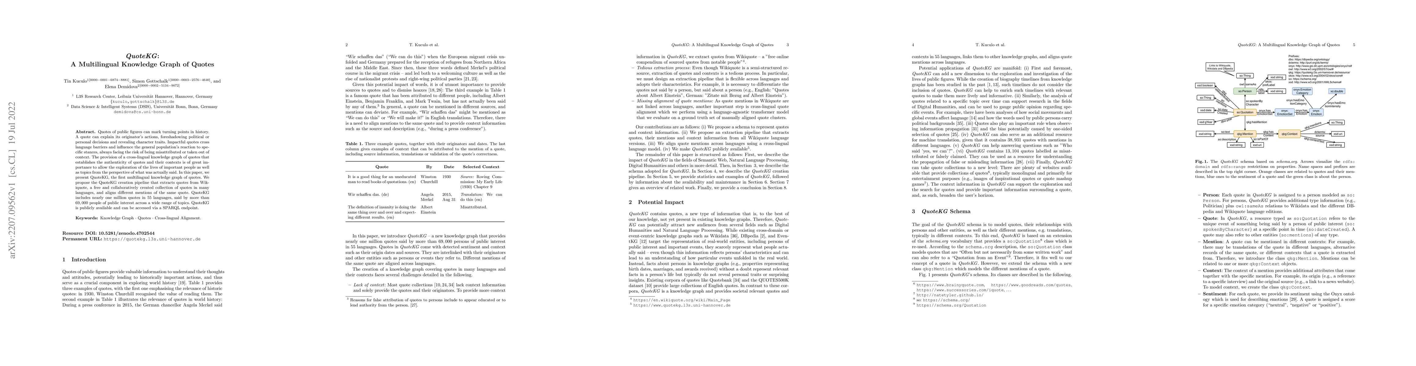 Thumbnail for QuoteKG: A Multilingual Knowledge Graph of Quotes