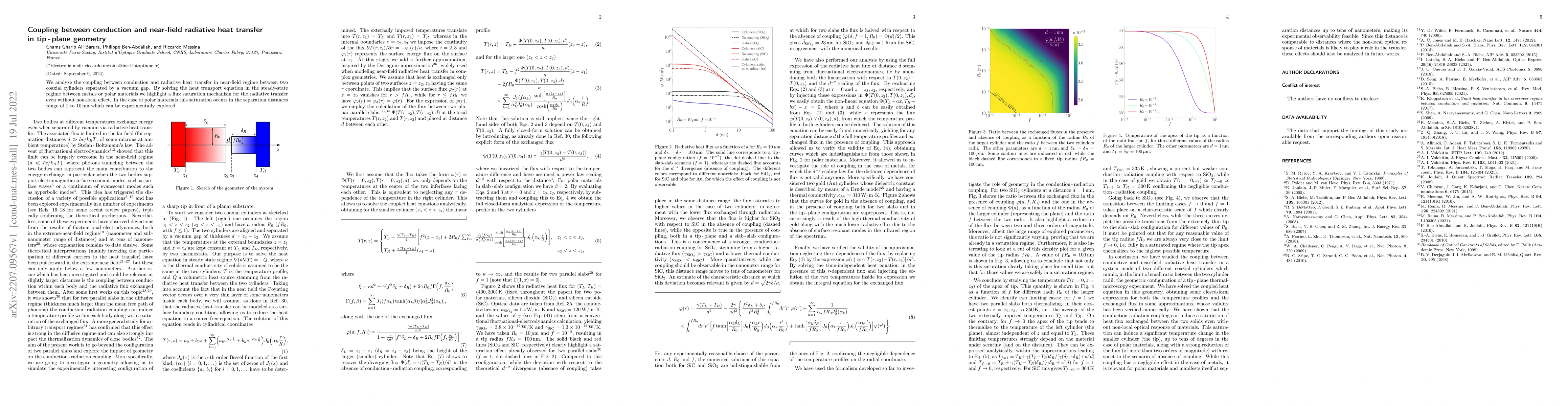 Thumbnail for Coupling between conduction and near-field radiative heat transfer in
  tip-plane geometry