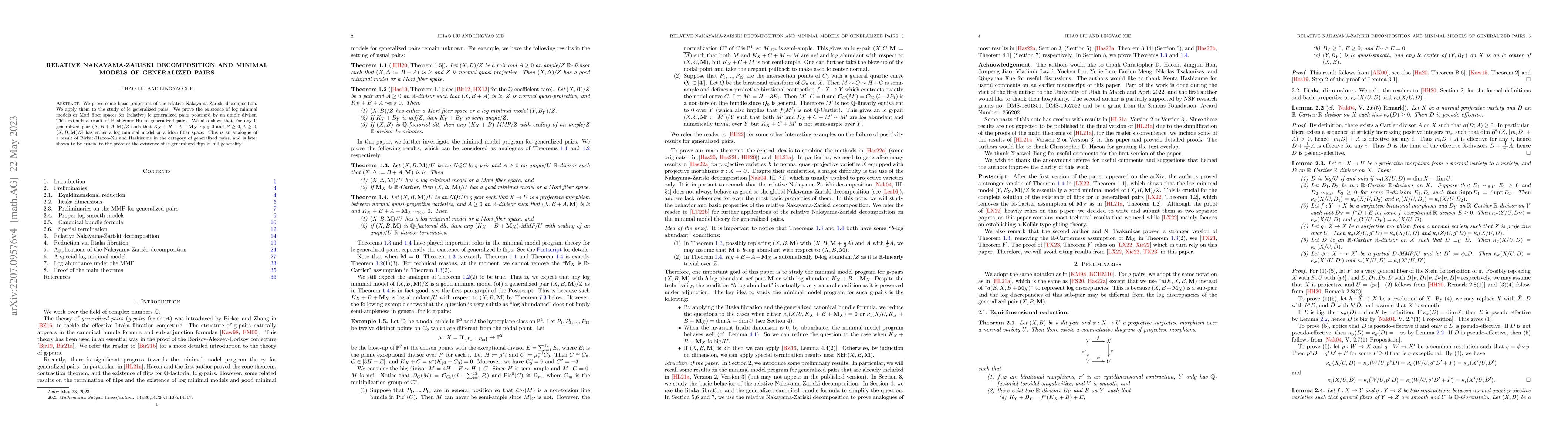 Thumbnail for Relative Nakayama-Zariski decomposition and minimal models of
  generalized pairs