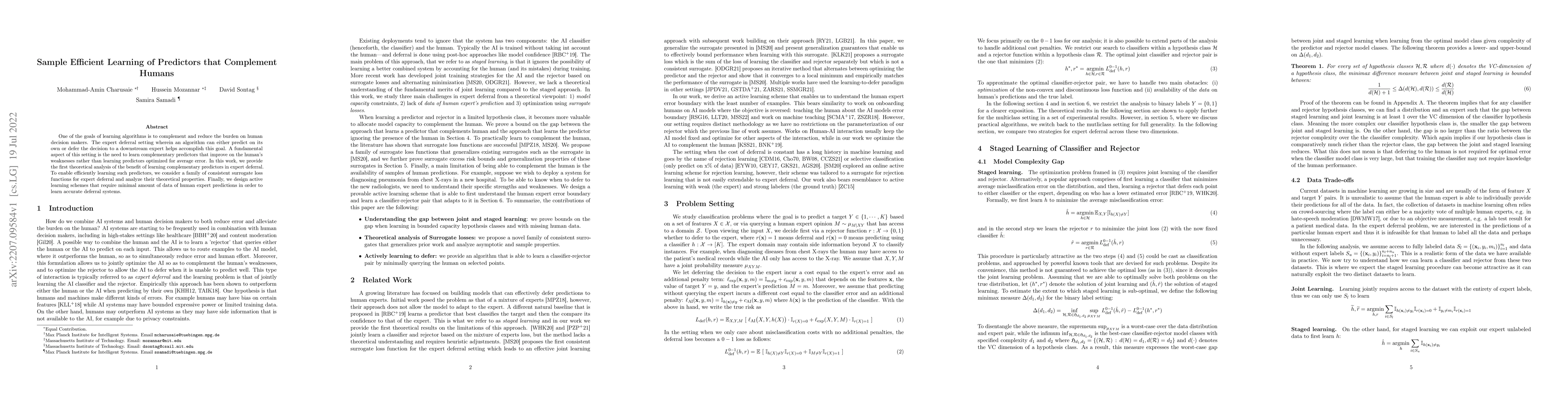Thumbnail for Sample Efficient Learning of Predictors that Complement Humans