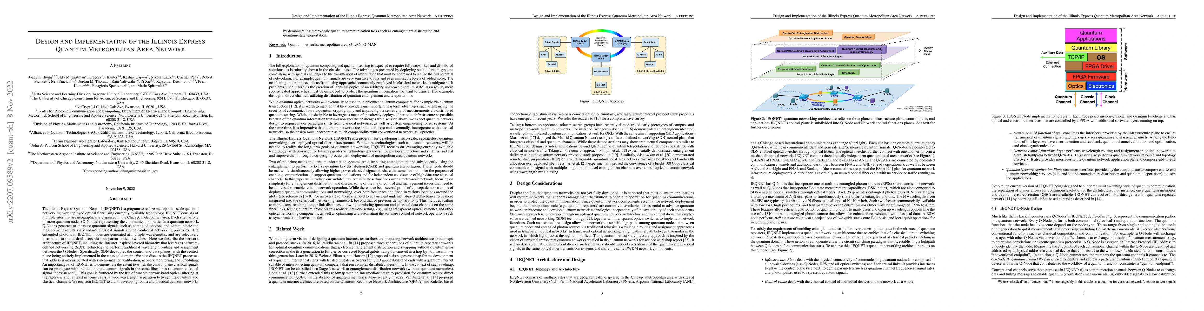 Thumbnail for Design and Implementation of the Illinois Express Quantum Metropolitan
  Area Network