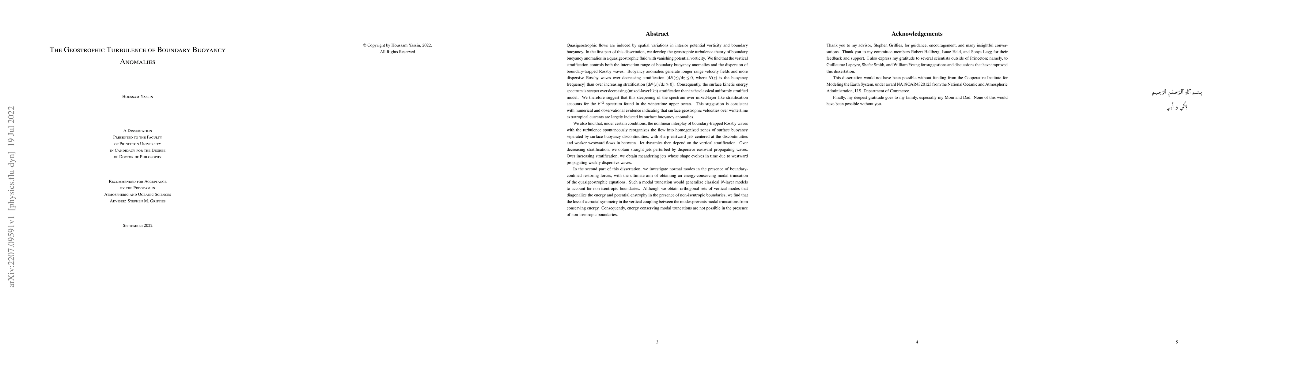 Thumbnail for The Geostrophic Turbulence of Boundary Buoyancy Anomalies