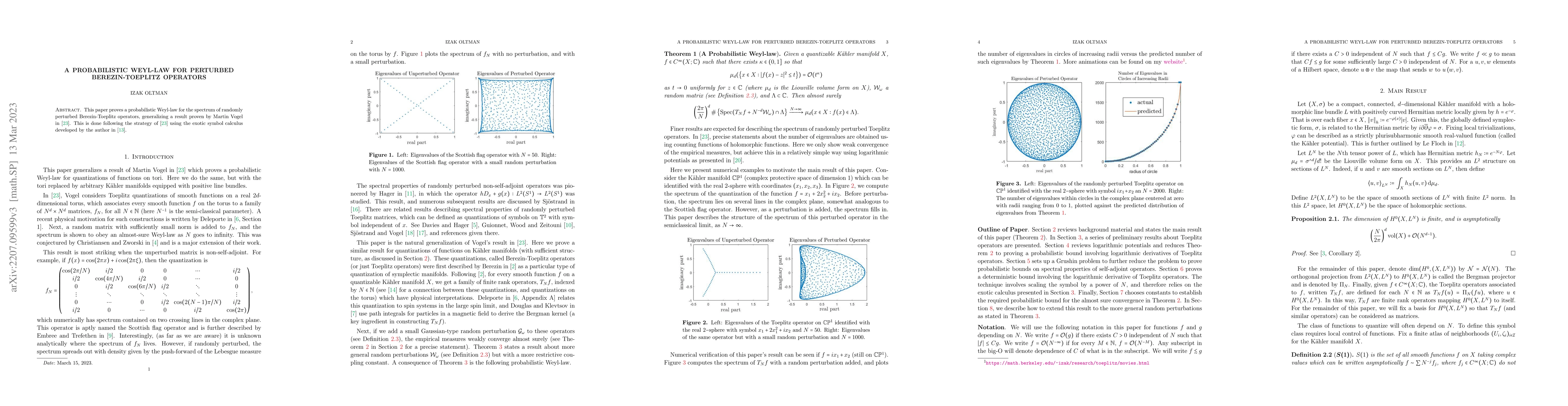 Thumbnail for A probabilistic Weyl-law for perturbed Berezin-Toeplitz operators