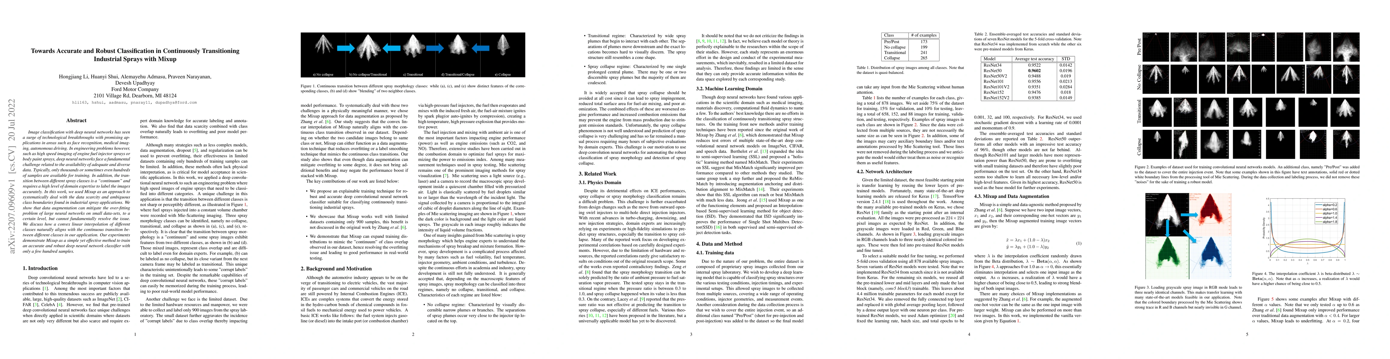 Thumbnail for Towards Accurate and Robust Classification in Continuously Transitioning
  Industrial Sprays with Mixup