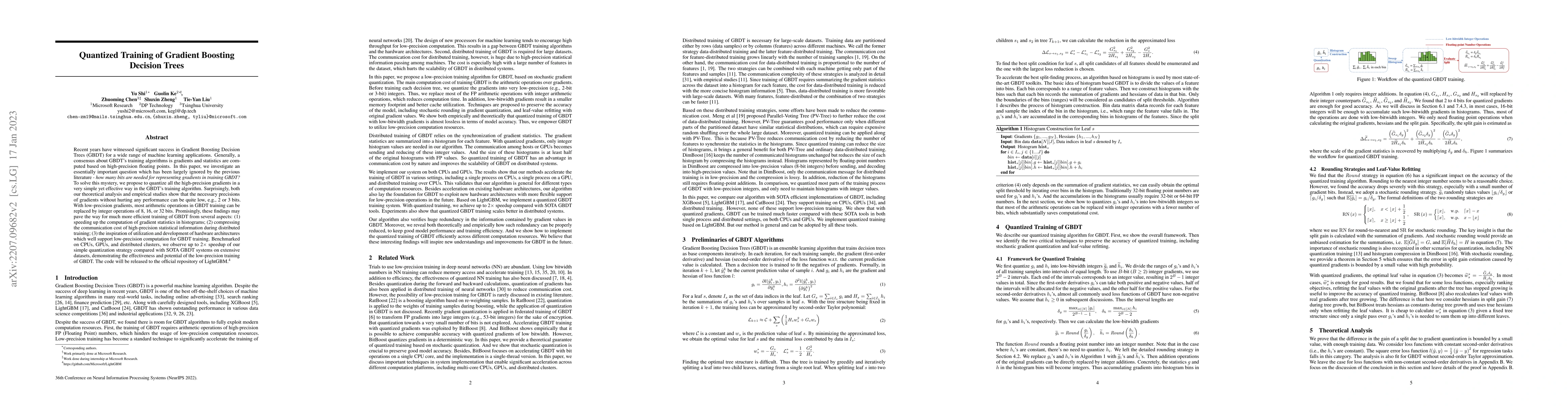 Thumbnail for Quantized Training of Gradient Boosting Decision Trees