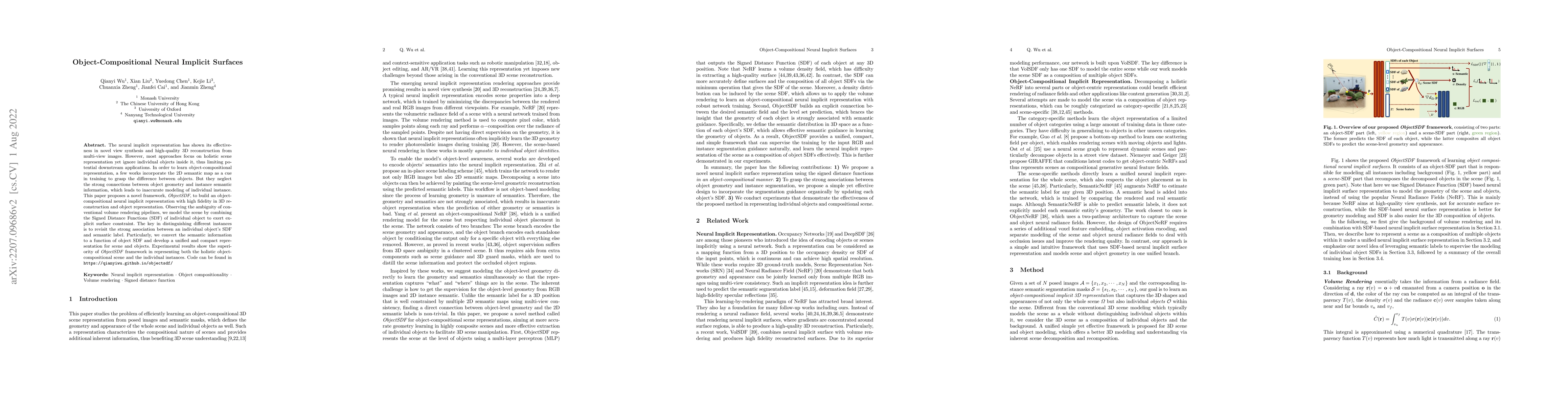Thumbnail for Object-Compositional Neural Implicit Surfaces