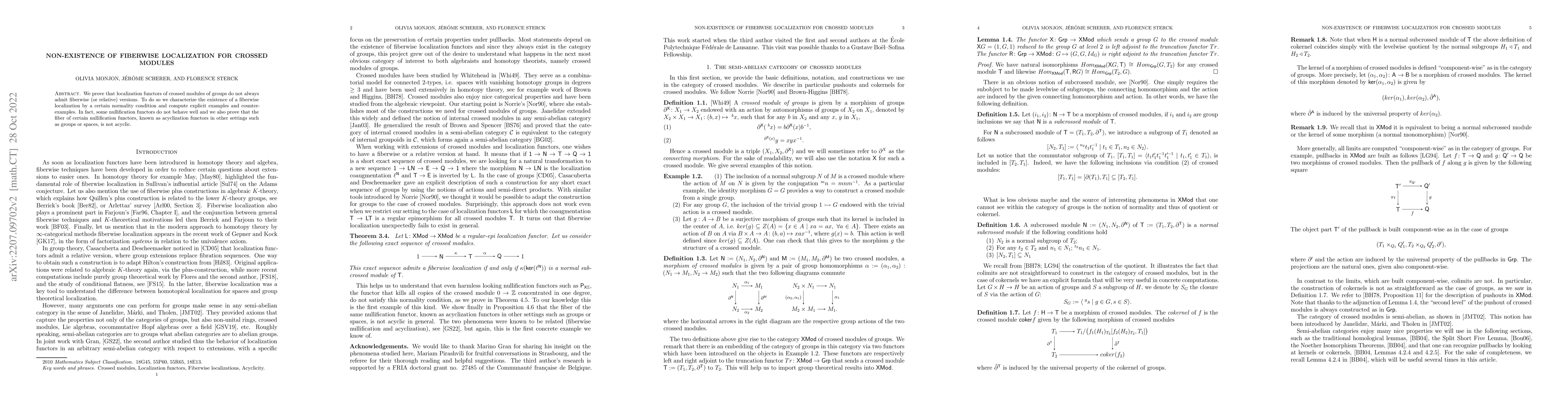 Thumbnail for Non-existence of fiberwise localization for crossed modules