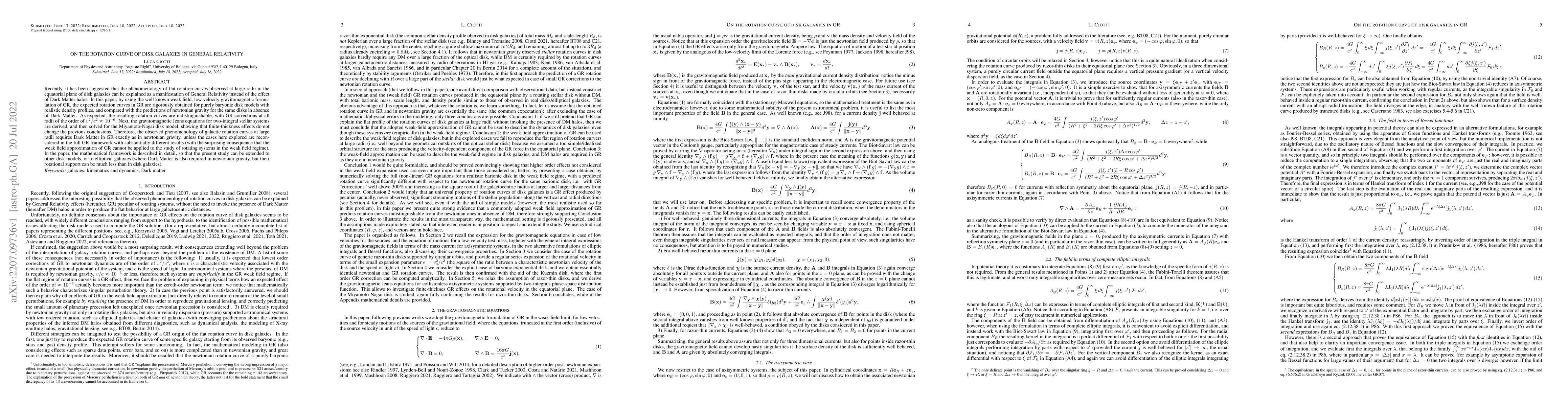 Thumbnail for On the rotation curve of disk galaxies in General Relativity
