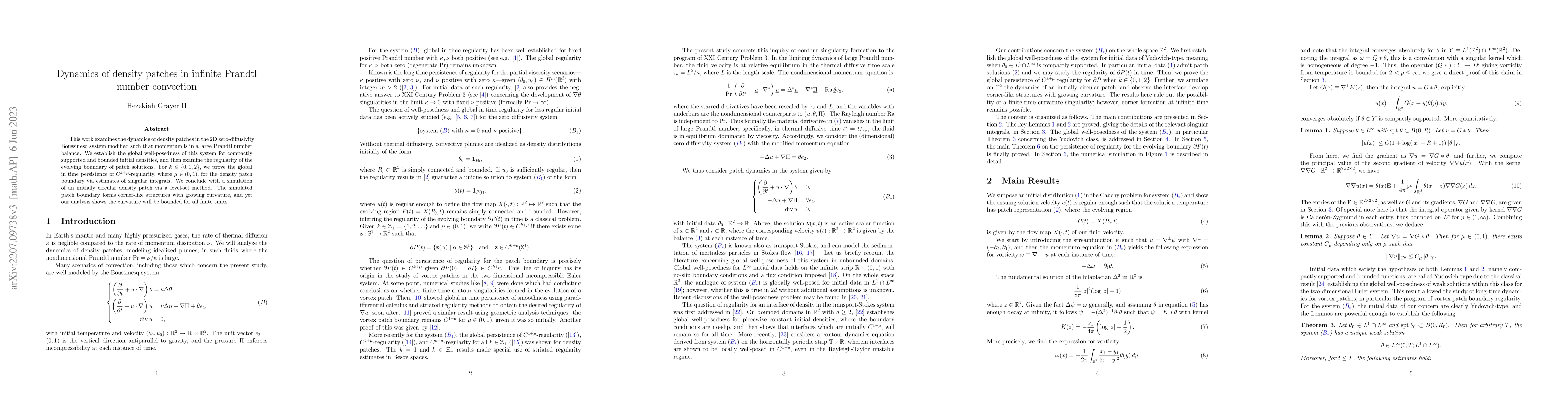 Thumbnail for Dynamics of density patches in infinite Prandtl number convection