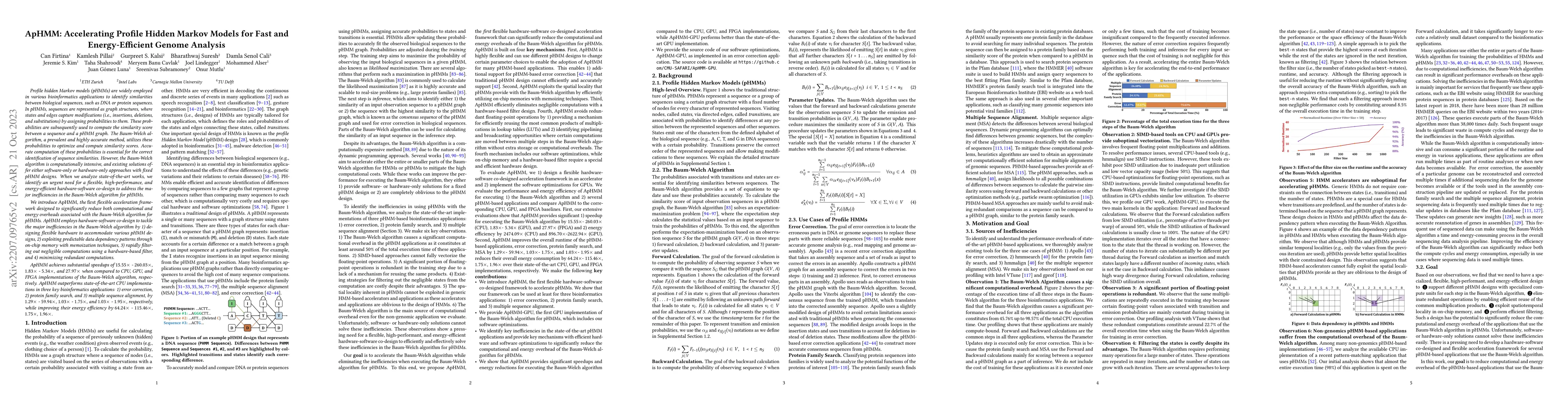 Thumbnail for ApHMM: Accelerating Profile Hidden Markov Models for Fast and
  Energy-Efficient Genome Analysis