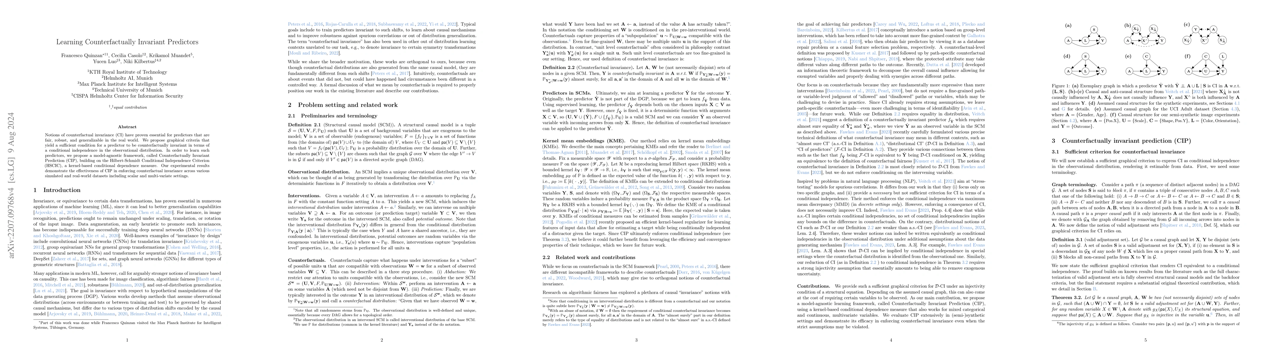 Thumbnail for Learning Counterfactually Invariant Predictors