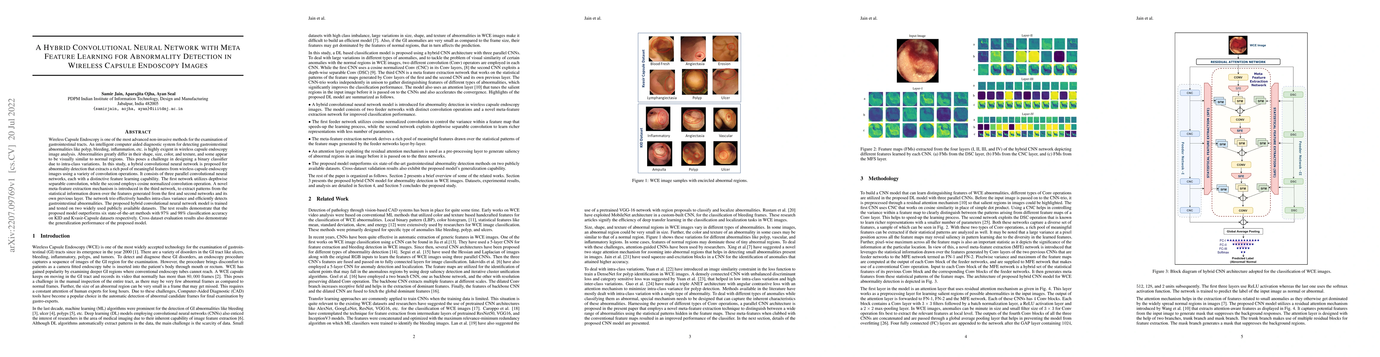 Thumbnail for A Hybrid Convolutional Neural Network with Meta Feature Learning for
  Abnormality Detection in Wireless Capsule Endoscopy Images