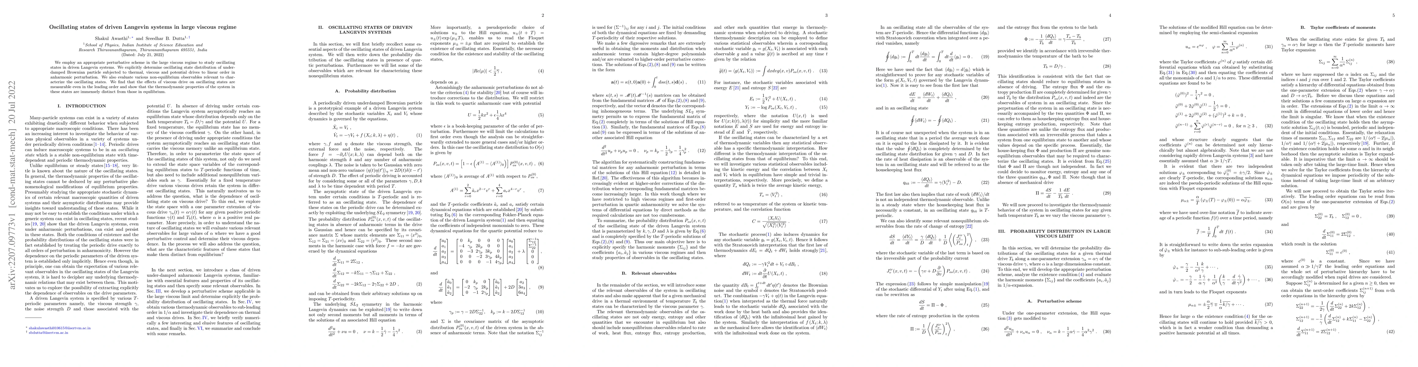 Thumbnail for Oscillating states of driven Langevin systems in large viscous regime